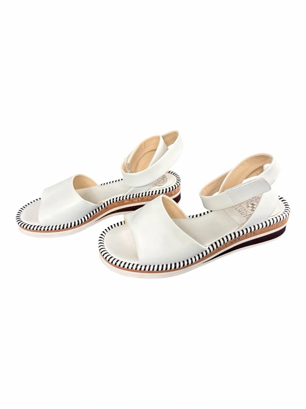 Vince Camuto |White Leather Platform Sandals |Size 7M |Resort Summer